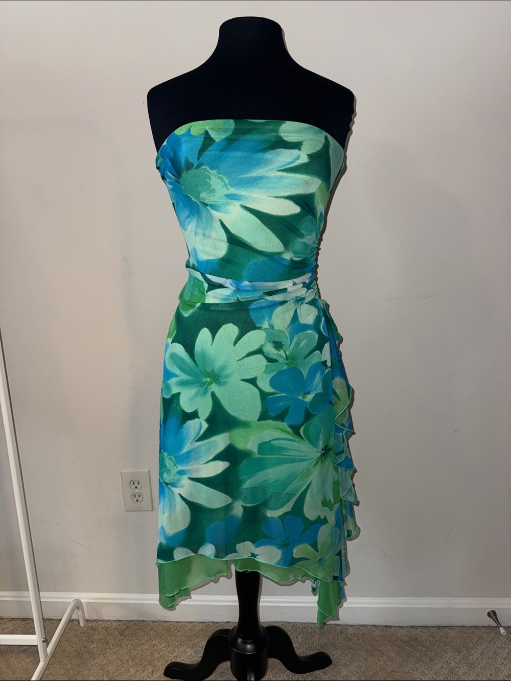 Strapless Floral Summer Dress